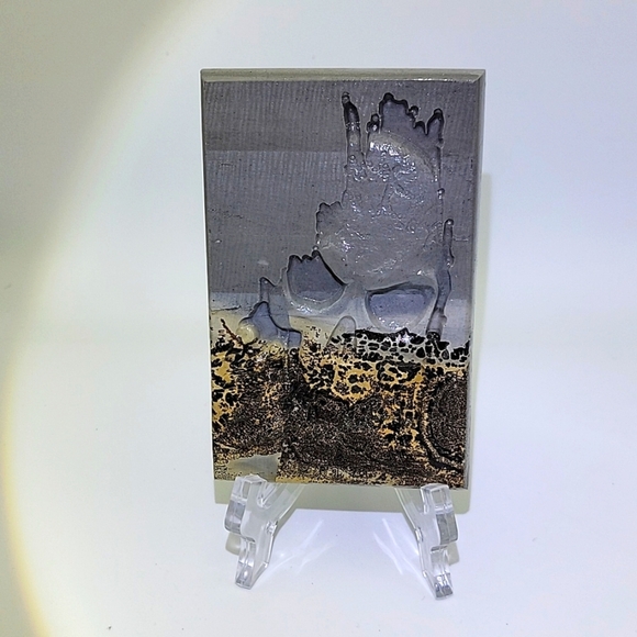 Polished Carved Picture Jasper Creeping Death Skull Natural Gemstone NWOT - Picture 2 of 10